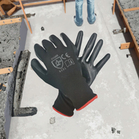 Gants de travail de sécurité en polyuréthane PU à paume enduite, économiques, 13G 4131, OEM, en nylon polyester enduit PU, pour le jardinage, EN388