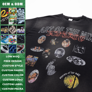 Camiseta Oversize de Algodón Pesado con Estampado Digital de Slogan y Fuente Desgastada, Estilo Urbano DTG, Manga Corta, Color Liso, 285 Gramos - Product Image 3