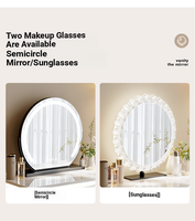 Nouvelle coiffeuse en bois massif 2026 pour petits appartements, style crème moderne, miroir éclairé pour chambre à coucher, hôtel, application maquillage