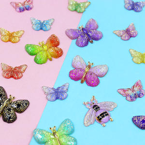 New Resin Stamping Color butterfly Accessories DIY Earrings <b>Drop</b> Glue Mobile Phone case Patch Material - Product Image 6
