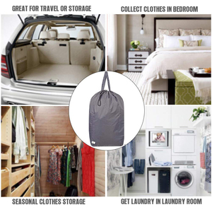 Lớn nặng nylon du lịch giặt Túi Gấp thiết kế dây kéo Ba lô phong cách cản trở cho lưu trữ rửa 35*35*70cm Kích thước L - Product Image 6