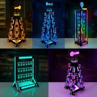Support de Verres à Shot Lumineux LED Rechargeable, Résistant à la Rouille et à l'Eau, Présentoir à Cocktails en Forme de Cœur, Support en Fer pour Bar KTV 520