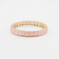 Bracelet jonc empilable tendance en émail diamant carré cristal moka, best-seller