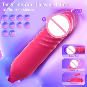 Хит продаж: Вибратор-роза для взрослых 2-в-1, вибропуля, мастурбатор, вибропалочка с выдвижным стержнем - Product Image 2