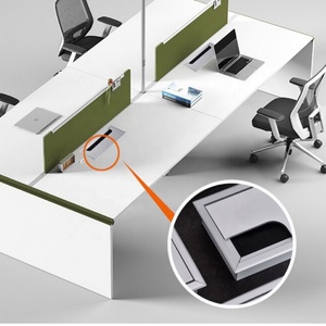 Modern Aluminum Alloy Office <b>Desk</b> Wire Cable Cover Management Rectangular Grommet for Living Room Home Office & School - Product Image 6