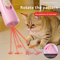 Mainan Kucing Tongkat Interaktif Isi Ulang Otomatis untuk Latihan, Desain Kartun Modern Sederhana Nan Menarik, Pengisian Daya USB-C Ramah Lingkungan