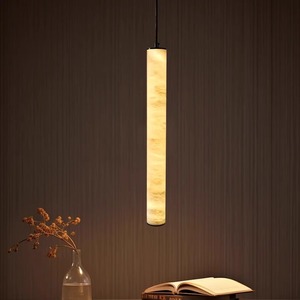 Modern Minimalist Cylindrical Pendant <b>Light</b> Led Single Head Natural Marble Bedroom Hotel Wall Lamp - Product Image 4