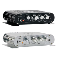 Amplificateur Stéréo Hi-Fi Mini Métal 2.1 Canaux ST-838 avec Adaptateur d'Alimentation 12V pour Musique Surround DJ