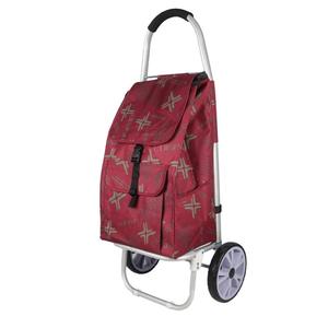 Chariot de courses léger 600D en tissu Oxford imprimé, chariot de Shopping sur 2 roues avec sac détachable <span class=keywords><strong>Shoppi</strong></span> - Product Image 2