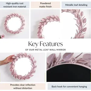 Miroir mural moderne à réflexion élégante et claire avec une grande durabilité, parfait pour les décorations de bureau à domicile et d'espace commercial - Product Image 6