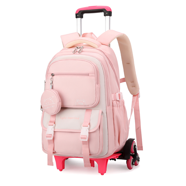 Hot Selling Teenager Cute School Backpack with Trolley High Quality Ergonomic Backpack Girls Student School Bags Mochila Escolar