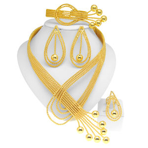 Yulaili Dernières tendances en matière de bijoux Bijoux pour femmes Bijoux de Noël Dubaï 24 carats Prix bas Style brésilien <span class=keywords><strong>Collier</strong></span> en or pur - Product Image 2