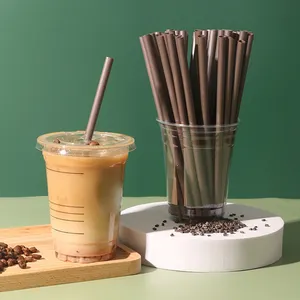 Factory price 6mm 8mm 12mm disposable coffee grounds Drink Straws Bubble Tea Straw Individual Packed