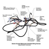 Arnés de cableado para controlador de patinete eléctrico, cable flexible corrugado de 8 núcleos con múltiples ramificaciones para motocicleta eléctrica y bicicleta eléctrica