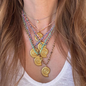 Collar con Colgante de Concha Estilo Océano en Acero Inoxidable 304 Chapado en Oro de 18K para Mujer, Cadena de Cuerda Pura, Joyería Moderna - Product Image 1