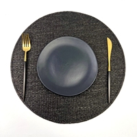 Sets de table ronds modernes tissés, tons terreux foncés, noir et gris, résistants à la chaleur, lavables, pour la maison et les restaurants