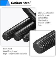 Grade 8.8 10.9 High Strength Alloy Steel Threaded Rod Full Thread Stud Bolt High Tensile Threaded Bar for Mechanical Assembly