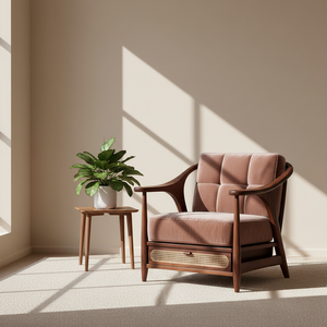 Fauteuil inclinable avec tiroir de rangement, fauteuil moderne en velours de style mid-century pour la maison ou le bureau - Product Image 1