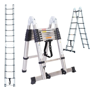 Scala Telescopica Pieghevole in Alluminio <span class=keywords><strong>PULETE</strong></span> di Alta Qualità, Design a Giunto di Bambù, Certificata EN131, Capacità di Carico 150kg, per Uso in Villa - Product Image 5