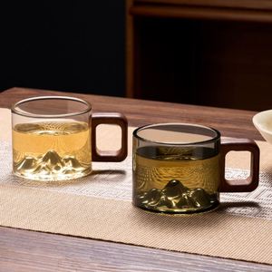 Taza de Té Moderna Reutilizable Ecológica de Vidrio de Borosilicato con Asa de Madera, Pequeña Capacidad de 90 ml para Uso en Oficina y Hogar - Product Image 4