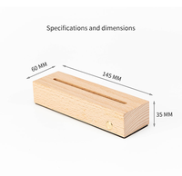 Offre Spéciale – Socle USB 150 cm en Hêtre et Bois de Caoutchouc avec Base de Lampe LED en Acrylique – Design Moderne Minimaliste, Réutilisable, Personnalisable, Thème Amour