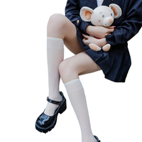 Aohan printemps/été 2024 jk velours blanc demi-mollet chaussettes Harajuku bas au genou