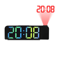 Réveil numérique à grand écran LED avec projection électronique transfrontalière, affichage à gros caractères, thermomètre 8013