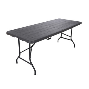 Tavolo Pieghevole Effetto <span class=keywords><strong>Legno</strong></span> per Esterni, Direttamente dalla Fabbrica, Tavolo e Sedia <span class=keywords><strong>Pieghevoli</strong></span> in Plastica Portatili e Semplici per Campeggio e Feste - Product Image 1