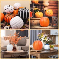 Grande citrouille artificielle en mousse blanche de 20 cm pour Halloween, Thanksgiving, décoration intérieure, centre de table, fête festive, porche