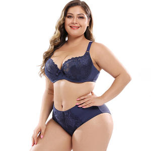 Ensemble de lingerie sexy pour femmes grande taille SMOOTH, ultra-fin, en dentelle, pour tous les jours, soutien-gorge à coupe haute, soutien-gorge à bonnet plein, culotte, taille <span class=keywords><strong>E</strong></span> - Product Image 1