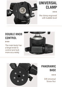 Trípode de Viaje de Fibra de Carbono, Ligero y Compacto, Soporte <span class=keywords><strong>para</strong></span> Cámara con Cabezal de Bola CNC de 360 Grados, Resistente al Agua y a los Golpes, con Nivel de Burbuja - Product Image 6