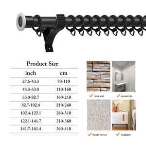 Tringles à rideaux extensibles et rails de cabine d'essayage tringle à <span class=keywords><strong>rideau</strong></span> réglable en baie vitrée en métal <span class=keywords><strong>sans</strong></span> perçage - Product Image 4