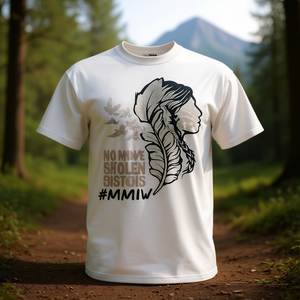 Camiseta indígena No More Stolen Sisters Mmiw Feather Justice - Product Image 3