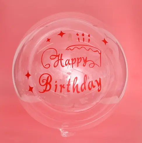 Adesivos de vinil para balões de bobo, adesivos transparentes personalizados de feliz aniversário