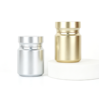 Flacon de complément en plastique électroplaqué métallique, design de luxe pour la taille, boîte à pilules pour emballage de capsules et comprimés de soins de santé