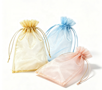 Sacs en organza réutilisables de 24 couleurs, petits, moyens et grands, avec cordon de serrage, pour bijoux, cadeaux de mariage, fêtes, emballages