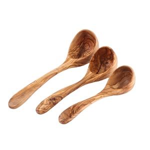 ArtisRaw-Juego de 3 cucharones de sopa de madera de olivo hechos a mano, respetuosos con el medio ambiente, para uso doméstico y en restaurantes - Product Image 6
