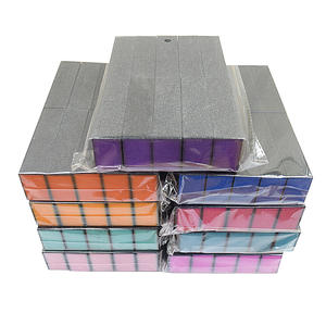 Polidor de unhas de <span class=keywords><strong>4</strong></span> vias com 80/100 Grit <span class=keywords><strong>Block</strong></span> Arquivos de unhas coloridas Pedicure Manicure Ferramenta Square Sponge Material-Feito de EVA - Product Image 1