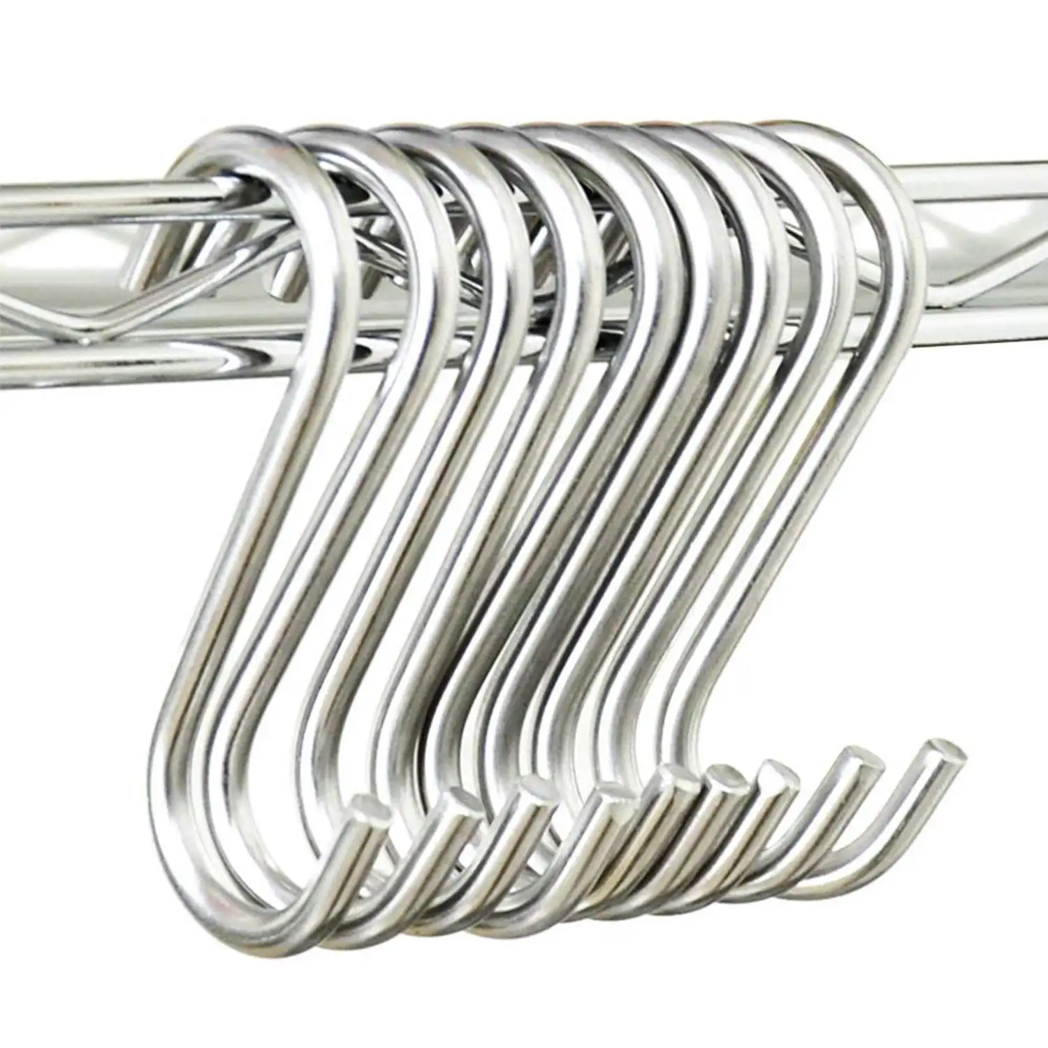 Silver 3.5 Inch Stainless Steel S Hanging Hooks for Indoors Outdoors Hang Anything