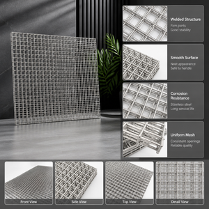 Panneau en treillis carré en <span class=keywords><strong>acier</strong></span> inoxydable 304, taille personnalisée, pour renforcement de dalle en béton, construction, clôture de protection - Product Image 4