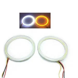 1-Pair 110MM 81SMD Lampu Led Mobil COB LED Cincin Halo Mata Malaikat Lampu Kabut Lampu Peringatan dengan Penutup 12V