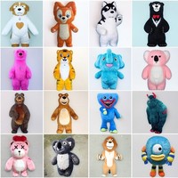 Costumes de mascotte de poupées gonflables multiples, lapin, oiseau, gorille, ours polaire, panda, dragon.