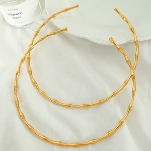 Kerah manset kalung dapat diatur perhiasan baja tahan karat kalung Choker Bambu kerah serviks - Product Image 5