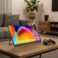 SIBOLAN Nouveau Moniteur Portable 18,5 Pouces LCD FHD IPS Sans Cadre avec Support Haut-parleur HDR Double Alliage d'Aluminium Idéal pour le Gaming et les Voyages