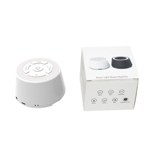 White Noise Sleep Aid Machine Round Manual Button <b>USB</b> Powered LED <b>Night</b> <b>Light</b> For Desk With Soft Silicone Pad And Mesh Speaker - Product Image 2