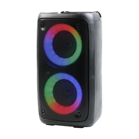 Altavoz Inalámbrico Portátil BT 5.0 con Micrófono, Doble Subwoofer, Bajos Potentes, Batería de 3600mAh, Luces LED de Colores para Computadora