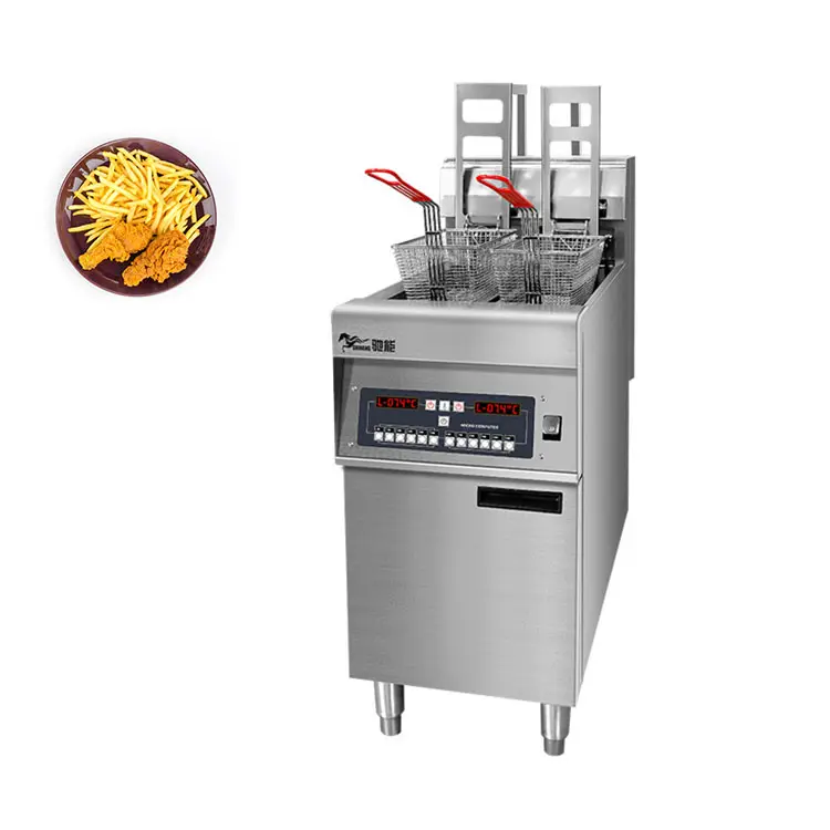 Freidora eléctrica automática de acero inoxidable para patatas fritas, máquina para freír pollo