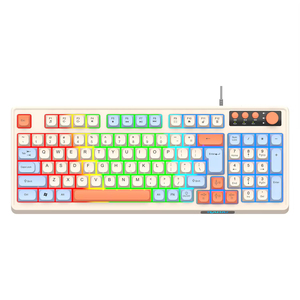 Wholesale USB Membrane 98-Key 6-Key Anti-Ghosting <b>Wired</b> Computer Game <b>Keyboard</b> with Multi-color Keycap Anti-slip Foot Bracket - Product Image 1