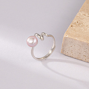 Fashion S925 Sterling Silver Freshwater Pearl Set High-End Fashionable Water Ripple Hollow Out DIY <b>Accessories</b> wholesale - Product Image 6