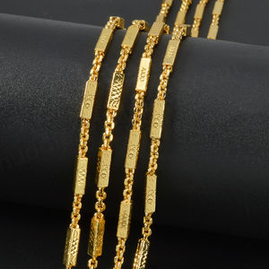 Collar de Cadena de Eslabones Chapado en Oro de 18K de Latón de Moda Zeadear, Modelo SY-N0223, para Unisex, Aniversario - Product Image 4